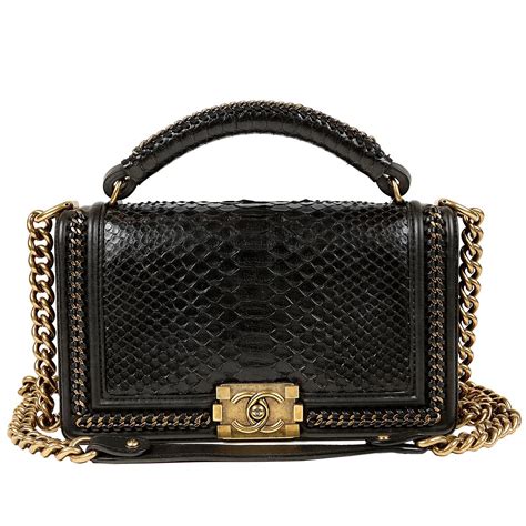 boy bag chanel python|Chanel boyfriend bag.